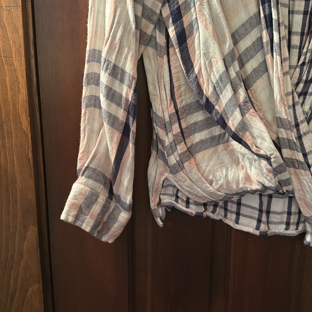 Krazy Kat Plaid Wrapped Draped Top - Picture 3 of 9